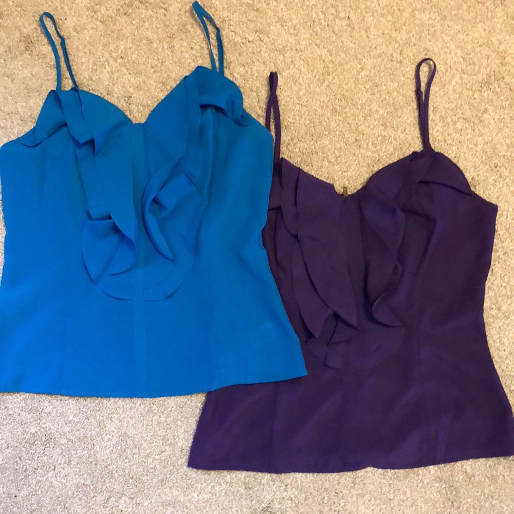 Tank tops- blue and purple- spaghetti straps